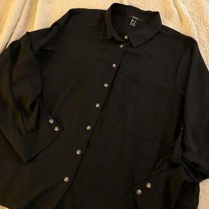 Women’s black button up shirt